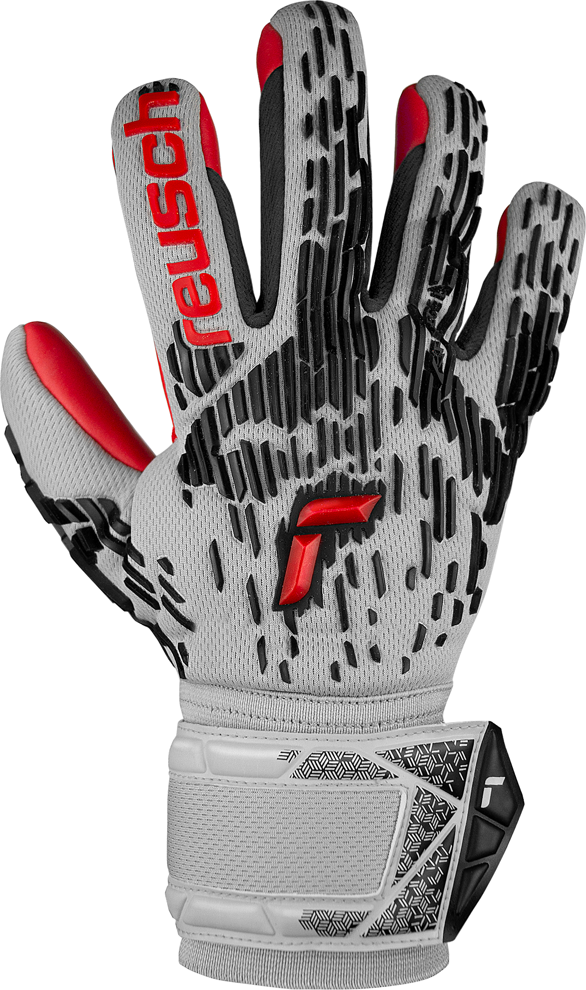 Reusch Attrakt Silver Junior - Guanti Da Calcio Per Bambini, Schiuma Morbida, Taglio Piatto, Terreno Naturale