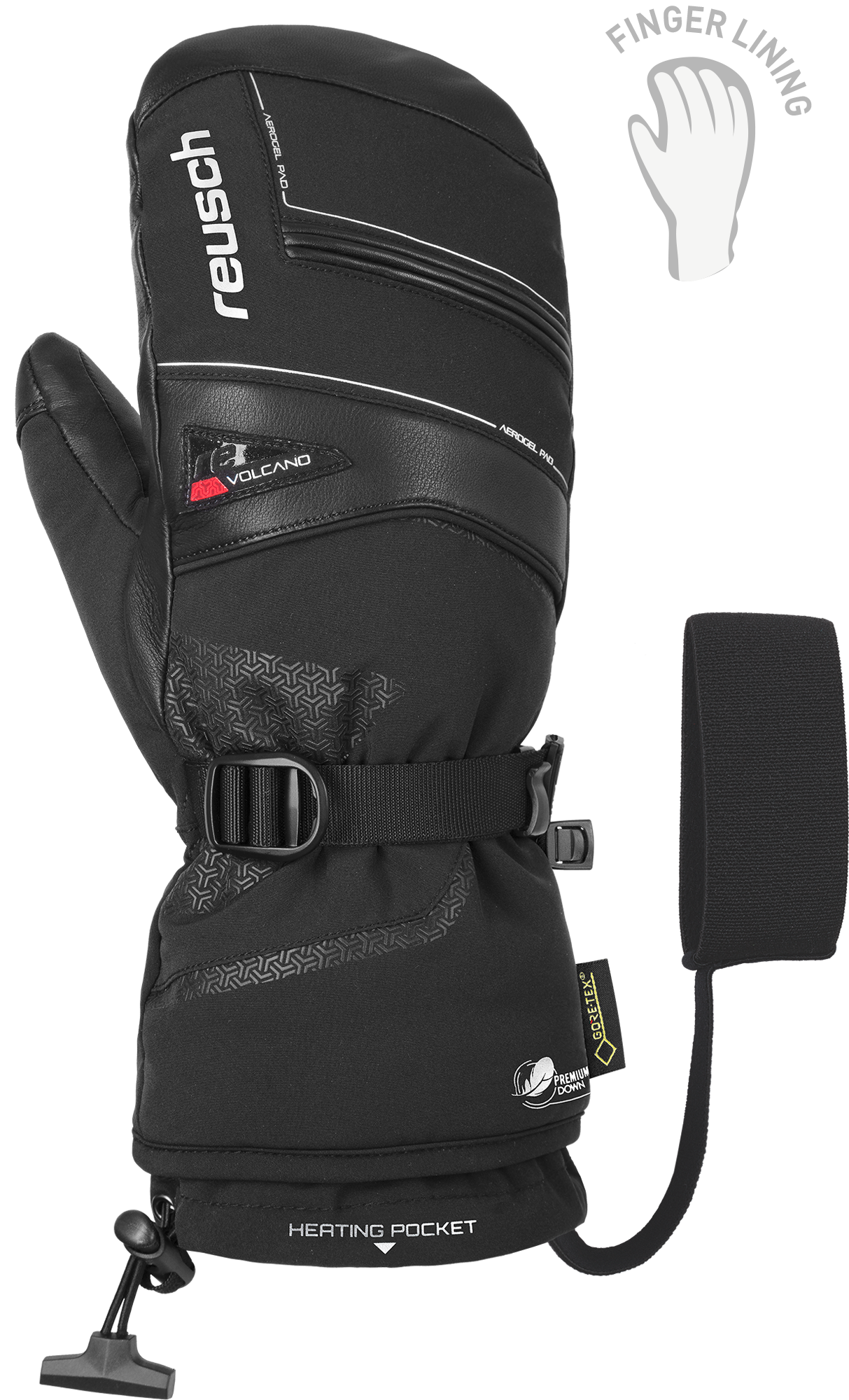 Details about / New Reusch Ski Mittens Prima Frost Expedituon BLACK WARMEST Mitten 4807432