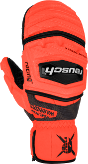 REUSCH Worldcup Warrior DH /noir blanc fluo rouge 2023-2024 Gants Alpin  Gants Moufles racing homme