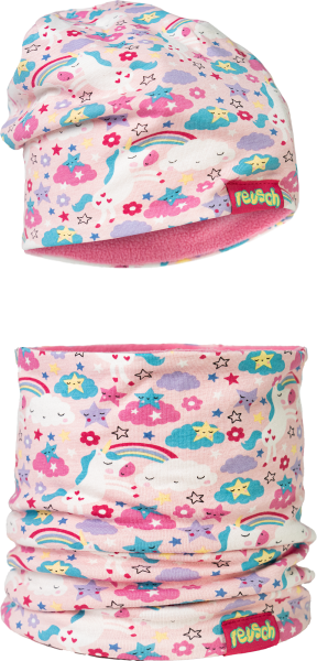 Reusch Kids Hat and Scarf Set 6589040 3748 pink 1.