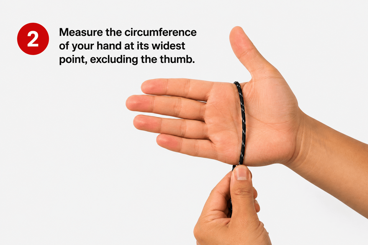 Step 2: Measure the circumference of your hand